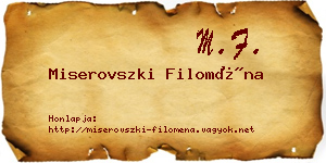 Miserovszki Filoména névjegykártya